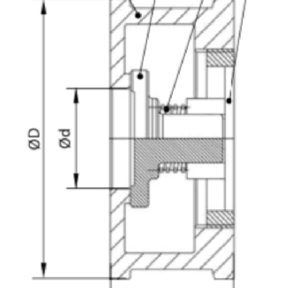 Клапан обратный Гранлок CVS40 DN150 PN40 — Конструкция и габаритные размеры