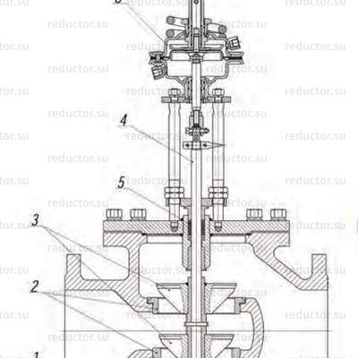 Клапан регулирующий РК — Исполнение нормально открытое (НО) конструкция двухседельная