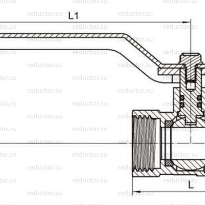Кран латунный 11б27п — Габаритные и присоединительные размеры