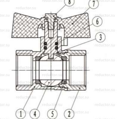 Кран латунный 11б27п — Конструкция