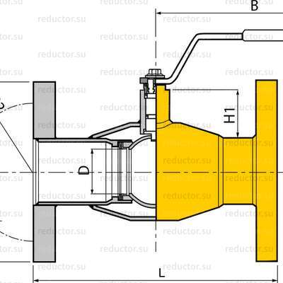 Чертёж крана NAVAL DN 15-250 для газа фланцевый
