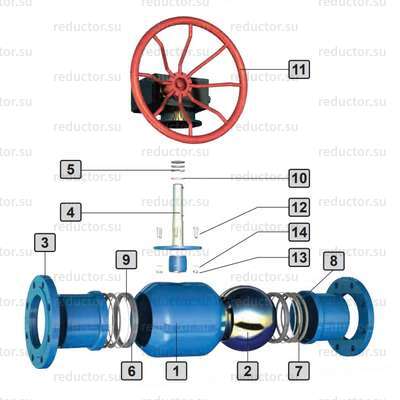 Кран неполнопроходной Маршал 10нж46фт 2ЦФ.01.3 — Конструкция