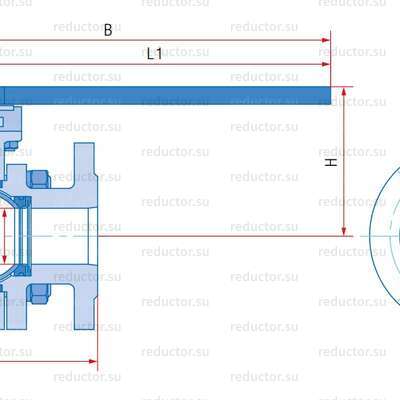 Кран полнопроходной Маршал 10нж45фт ЛФ.01.1 — Габаритные и присоединительные размеры