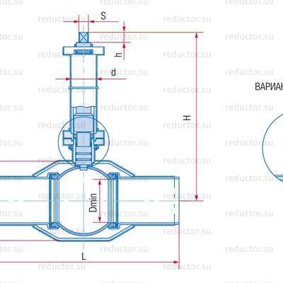 Кран полнопроходной Маршал 10нж47фт 3ЦП.01.10 — Габаритные и присоединительные размеры
