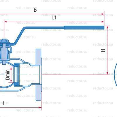 Кран полнопроходной Маршал 11с67п ЦФ.00.1 — Габаритные и присоединительные размеры