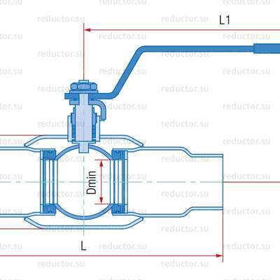 Кран полнопроходной Маршал 11с67п ЦП.01.1 — Габаритные и присоединительные размеры