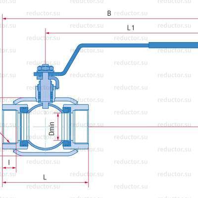 Кран полнопроходной Маршал 11с67п ЦР.01.1 — Габаритные и присоединительные размеры