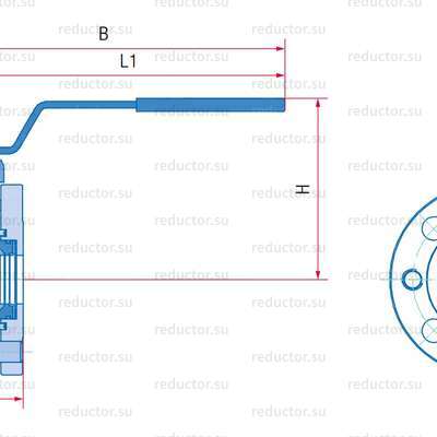 Кран полнопроходной Маршал 11с67п СУФ.01.1 — Габаритные и присоединительные размеры
