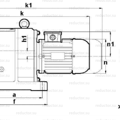 Мотор-редуктор MR103 — Габаритные и присоединительные размеры