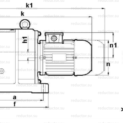 Мотор-редуктор MR372 — Габаритные и присоединительные размеры