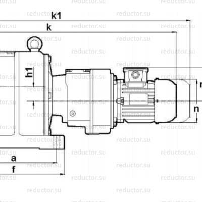 Мотор-редуктор MR775 — Габаритные и присоединительные размеры