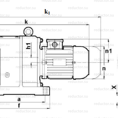Мотор-редуктор MR872 — Габаритные и присоединительные размеры