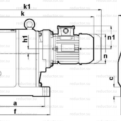 Мотор-редуктор MR974 — Габаритные и присоединительные размеры
