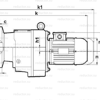 Мотор-редуктор NR473 — Габаритные и присоединительные размеры