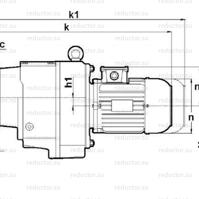 Мотор-редуктор NR572 — Габаритные и присоединительные размеры