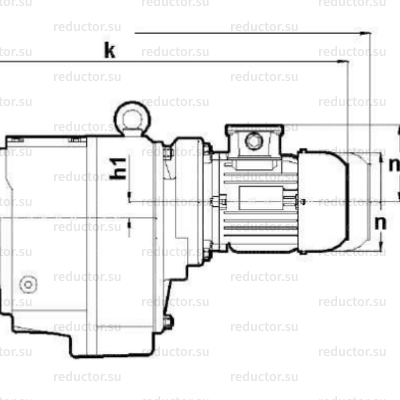 Мотор-редуктор NR574 — Габаритные и присоединительные размеры