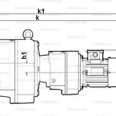 Мотор-редуктор NR975 — Габаритные и присоединительные размеры