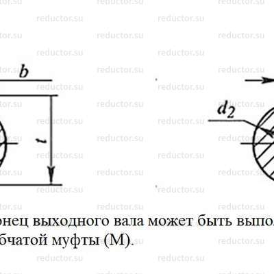 Редуктор ЦДНД-400 — Размеры концов валов